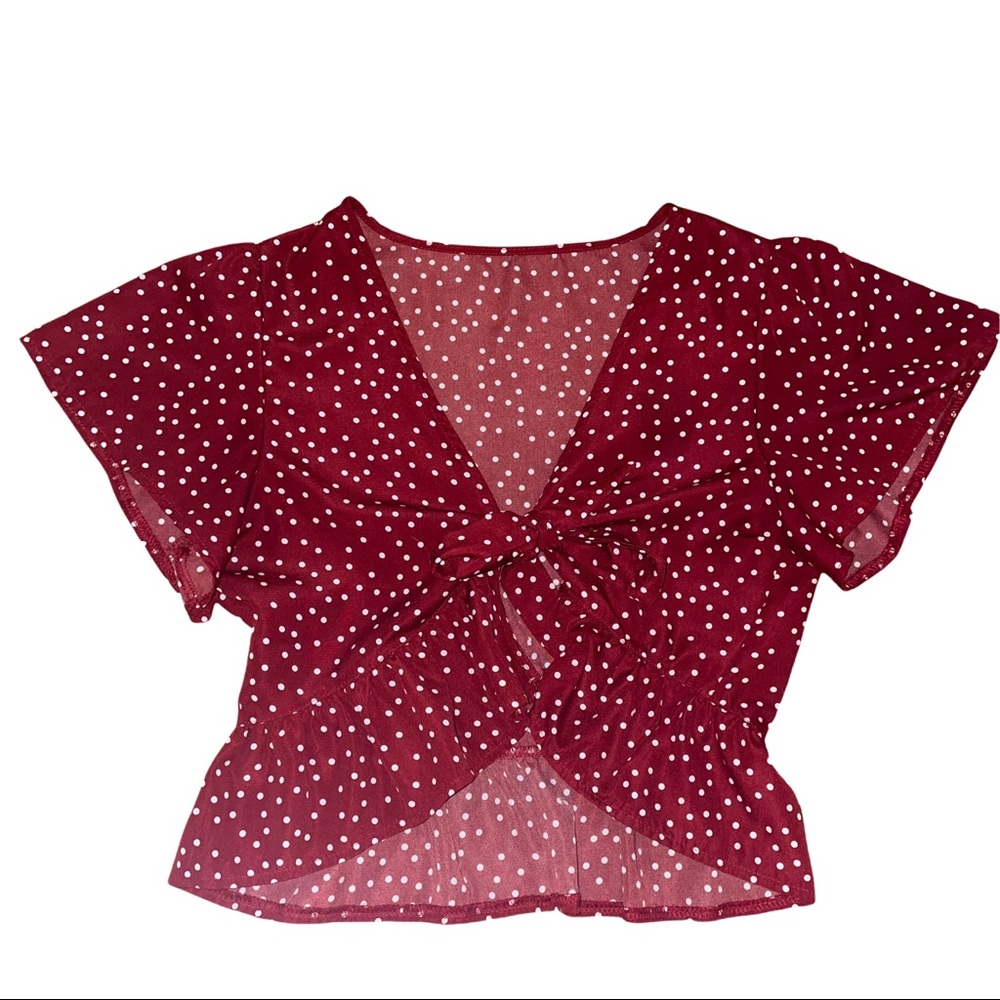 Polka Dot Tie Up Top